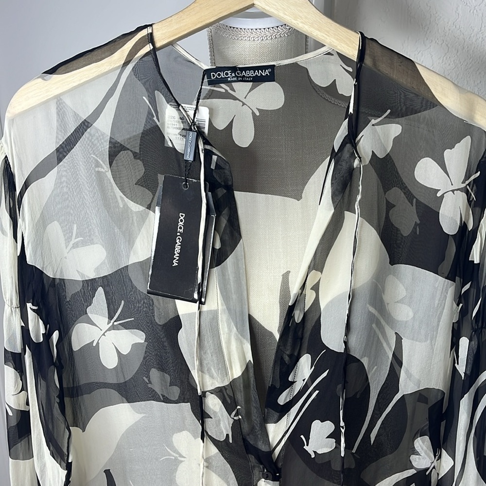 DOLCE & GABBANA VINTAGE SILK BLOUSE - Picture 3 of 11